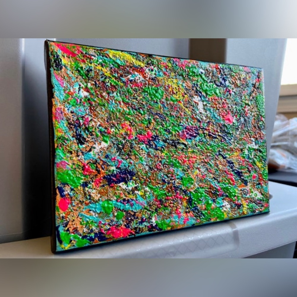 This is a 5x7 acrylic painting on stretched canvas.